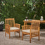 Sillas comedor acacia patio cojines pátina marrón set 2