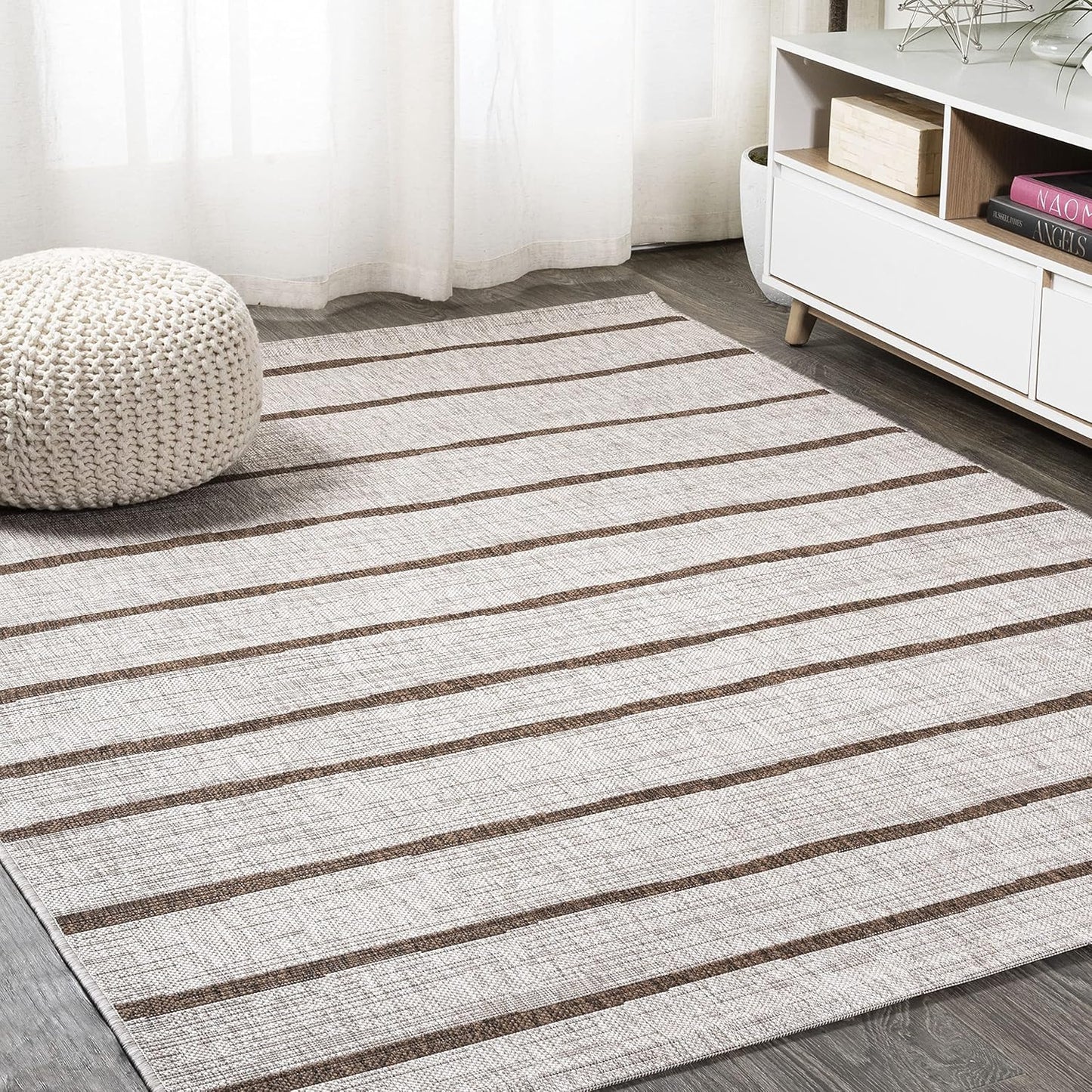 Alfombra Berber Stripe interiores 3x5ft beige/marrón