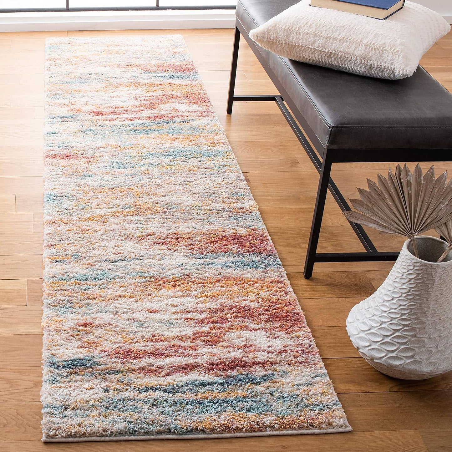 Alfombra pasillo 2ft3pulg x 8ft beige abstracto