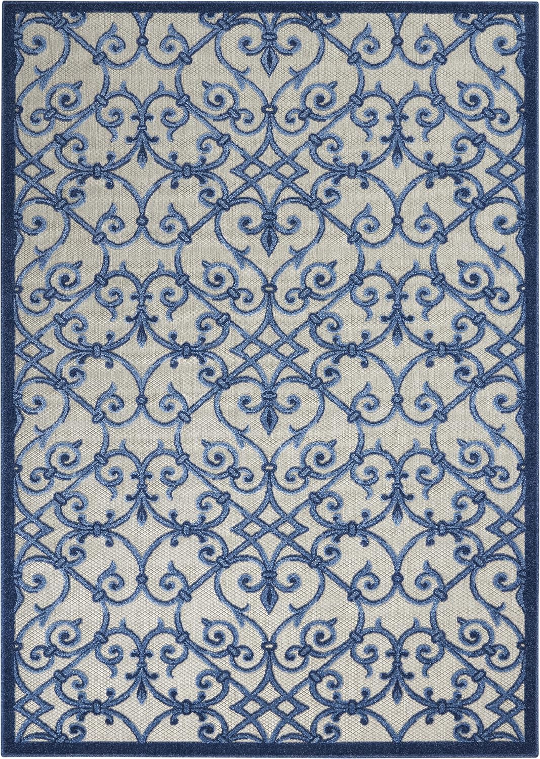 Alfombra pasillo moderna gris/azul 2x6ft