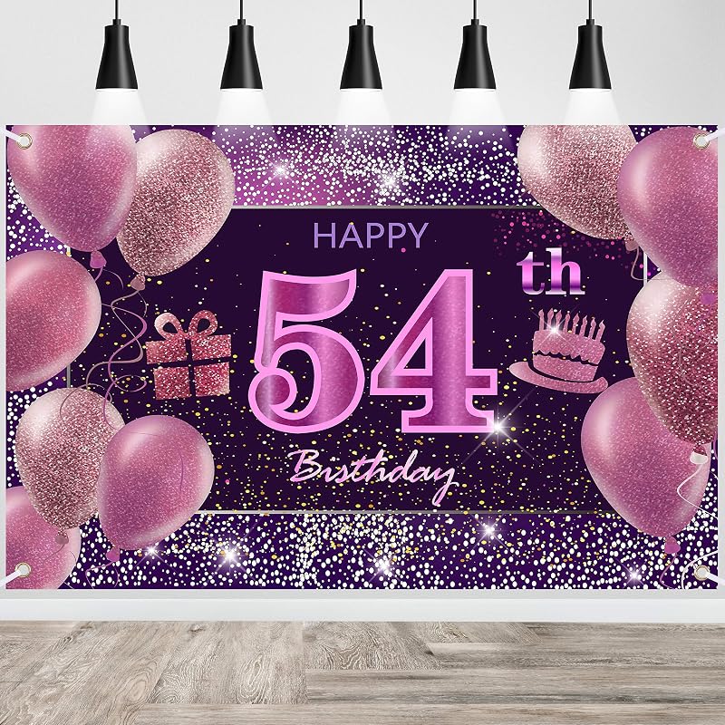 Pancarta rosa Feliz Cumpleaños decoración para niñas y mujeres