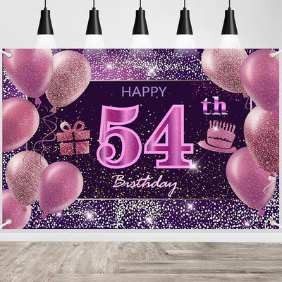 Pancarta rosa Feliz Cumpleaños decoración para niñas y mujeres