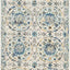 Alfombra decorativa 3x5ft diseño bohemio marfil y azul