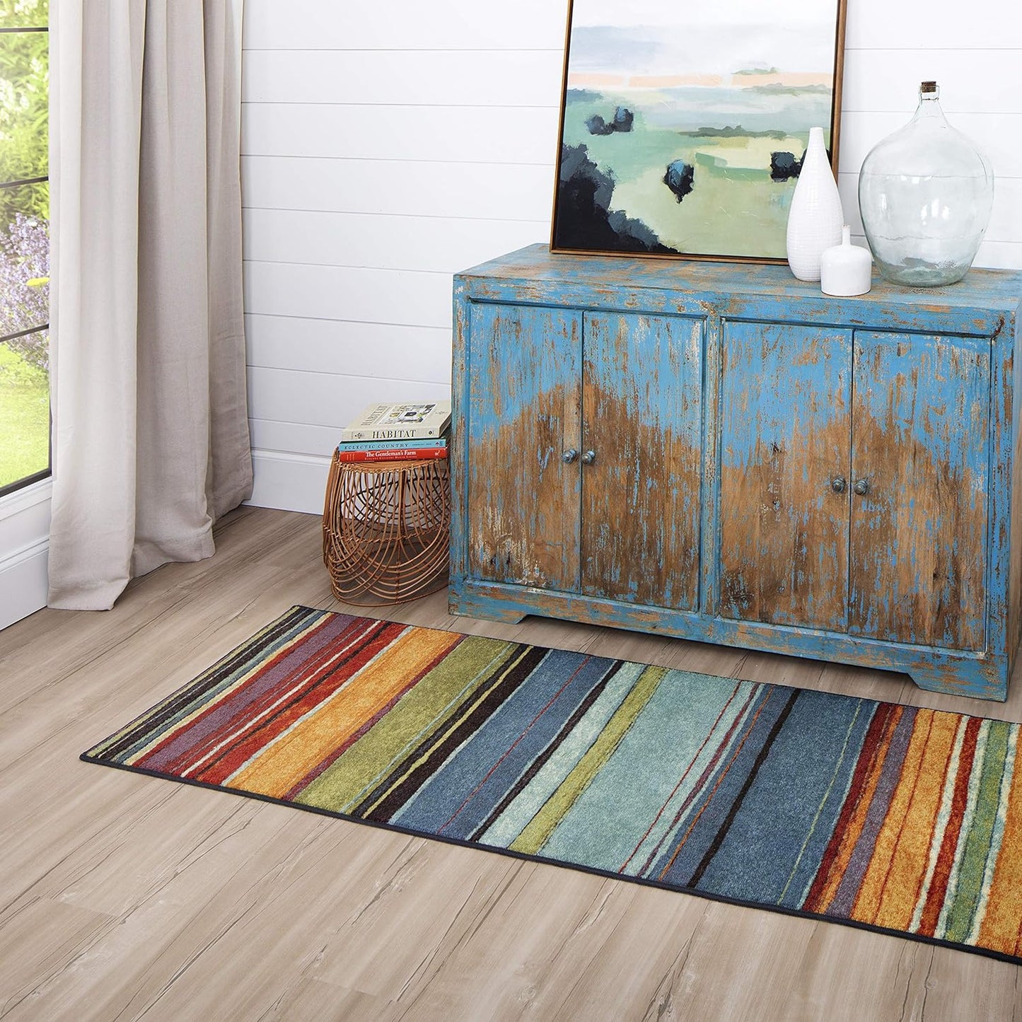 Alfombra área 2x5ft multicolor sala comedor oficina