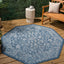 Alfombra octagonal bohemia texturizada 8ft azul marino/gris