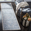 Alfombra sala entrada 2x8ft color azul marino/gris claro