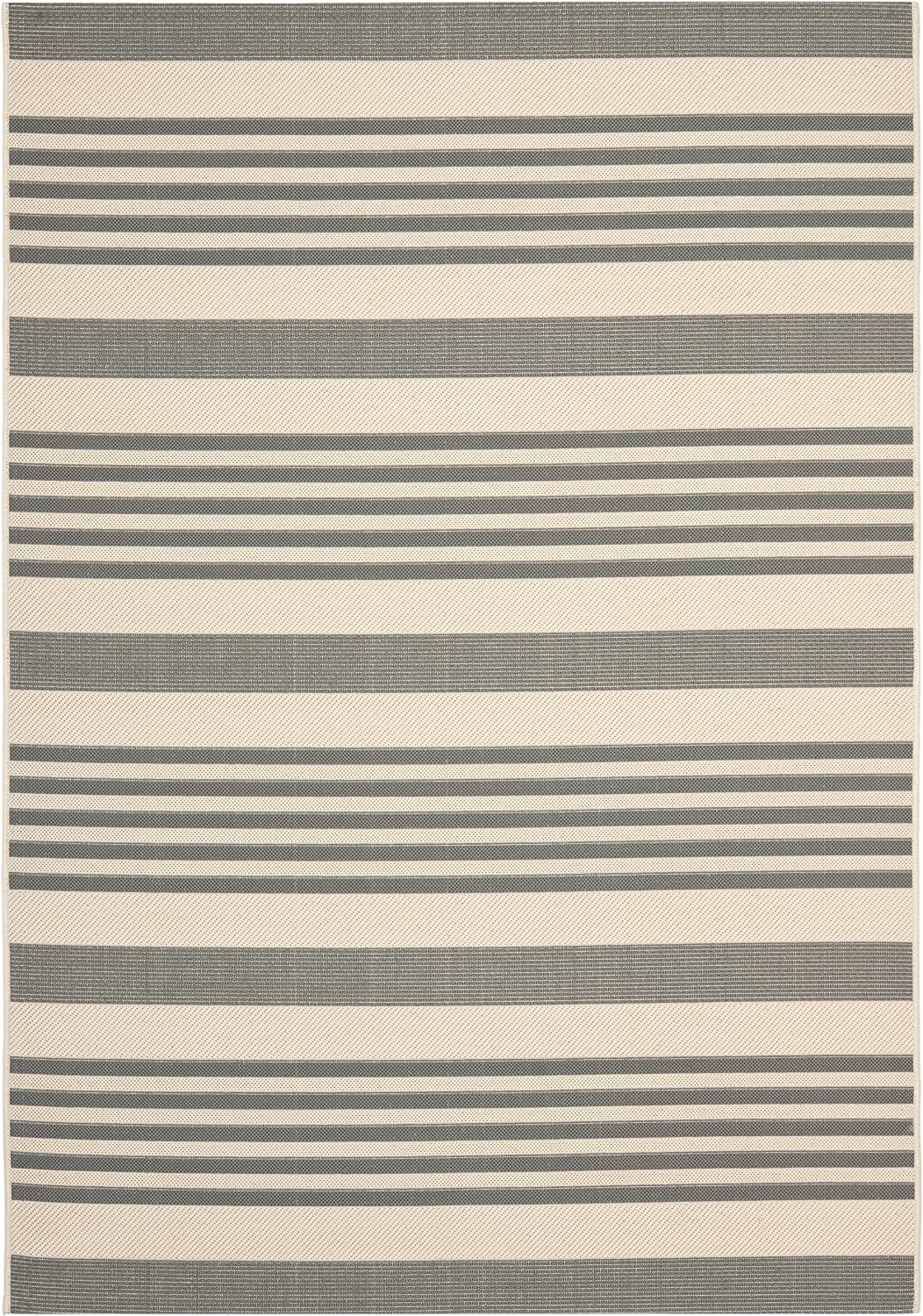 Alfombra Courtyard 5'3x7'7' gris hueso rayas