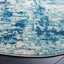 Alfombra decorativa redonda 3ft marfil y turquesa sala