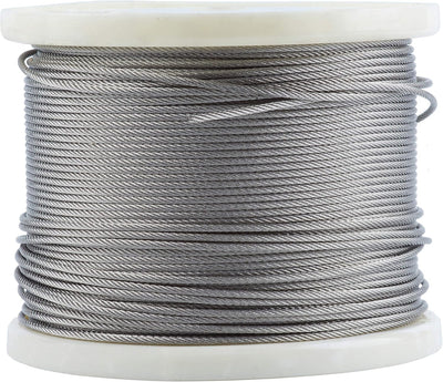 Cuerda acero inox T316 1/8pulg barandilla 500pies plateado