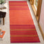 Alfombra decorativa algodón 2'6"x4' naranja y rojo tejido
