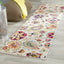 Alfombra pasillo 2.2x6ft diseño floral bohemio marfil