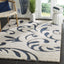 Alfombra área 5'3"x7'6" volutas crema y azul 1.2" grosor