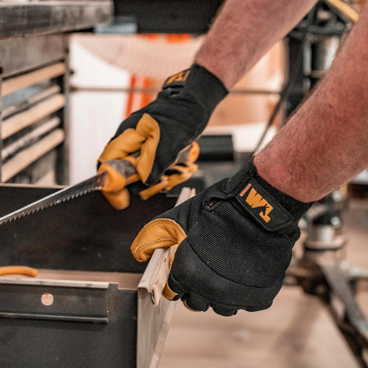 Guantes cuero trabajo hombre grano vacuno