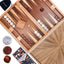 Set backgammon 17pulg madera damas dados adultos