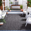 Alfombra lavable exterior 9x12ft negro gris no pelusa