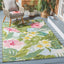 Alfombra lavable exterior 8x10ft5pulg verde y rosa no pelusa