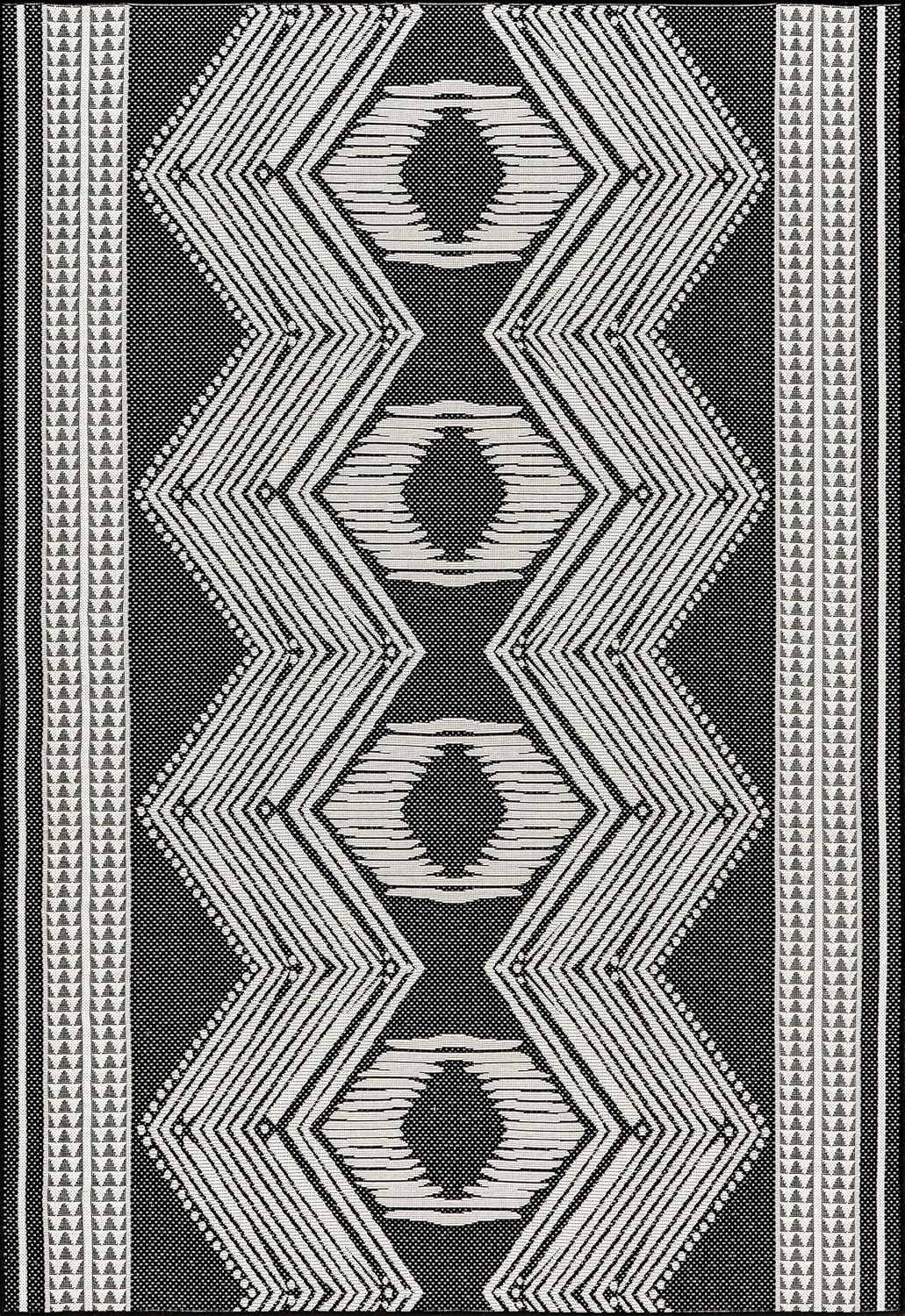 Alfombra exterior geométrica tribal 4x6ft resistente
