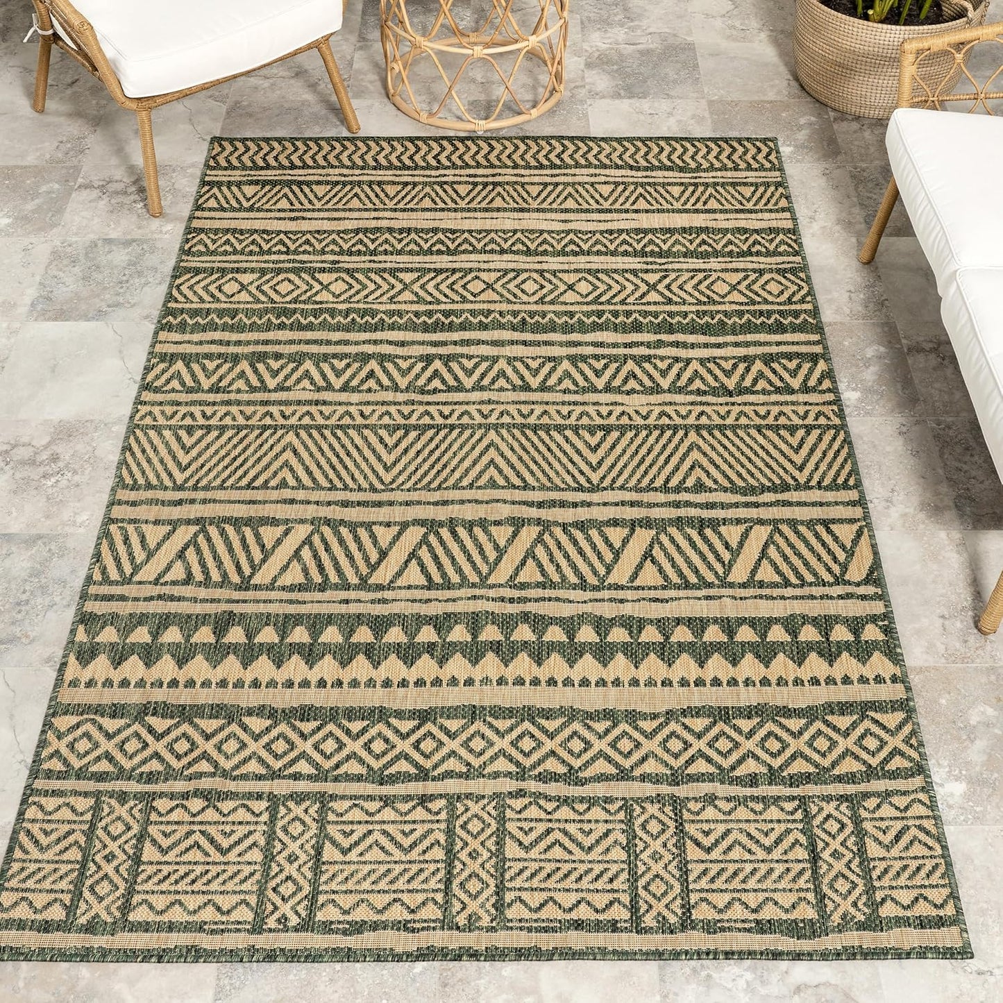 Alfombra tribal resistente alto tráfico 9x12ft