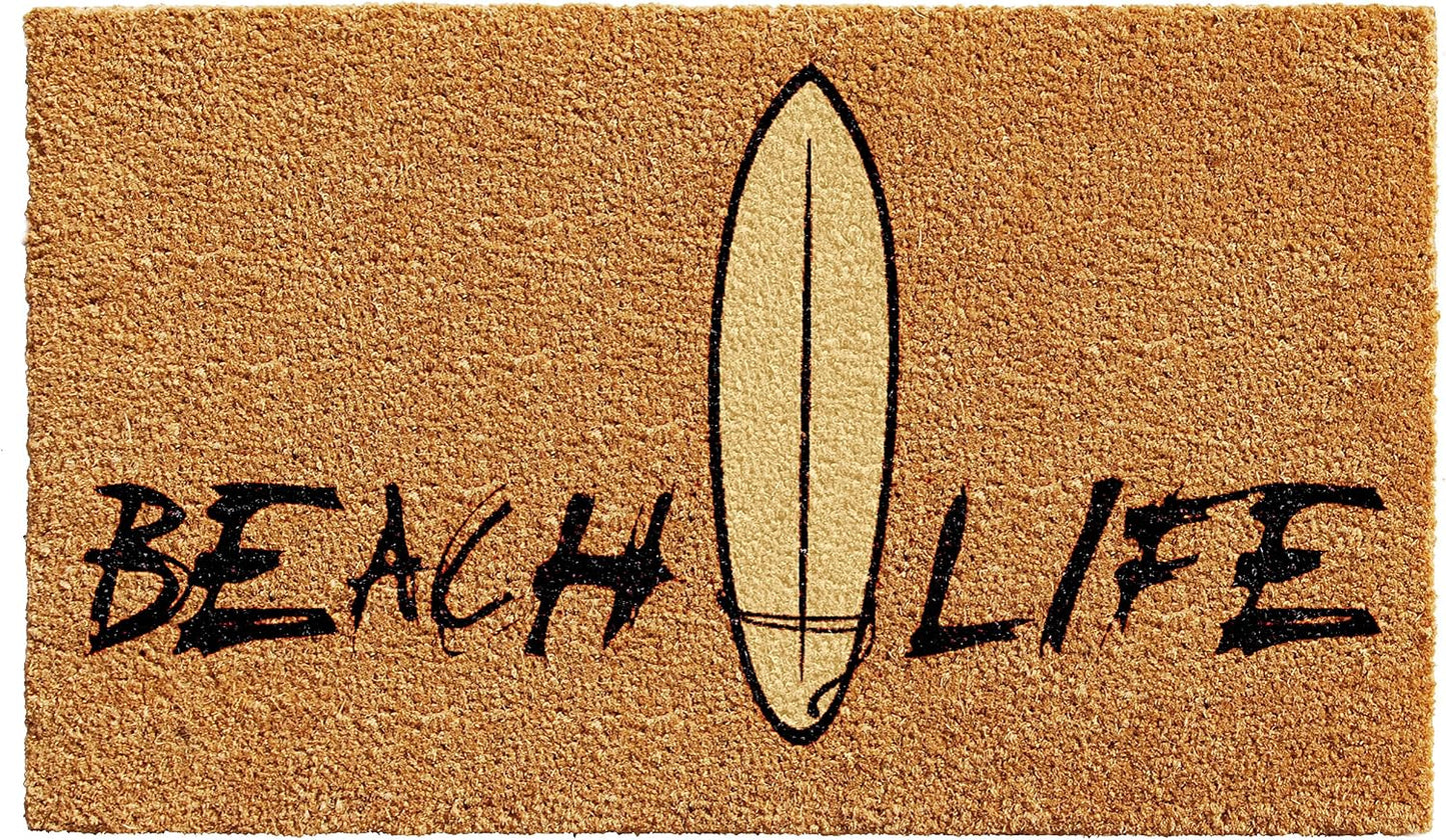 Felpudo Beach Life 17x29" natural negro