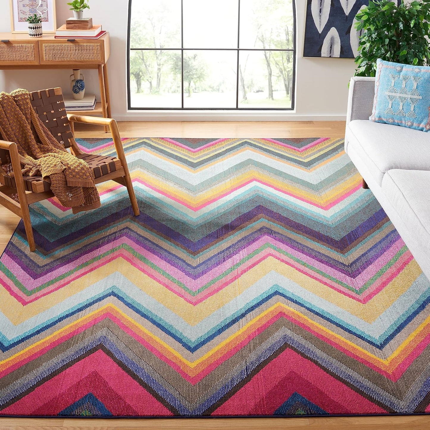 Alfombra sala dormitorio 9x12ft diseño bohemio no pelusa
