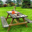 Mantel picnic flores grano madera impermeable ajustable