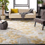 Alfombra decorativa floral 3x5ft gris dorado