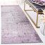 Alfombra pasillo 2'6x6' gris claro y morado abstracta