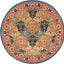 Alfombra redonda lana oriental hecha a mano 6ft azul y rojo
