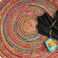 Alfombra yute algodón tejida a mano estilo boho para