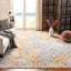 Alfombra bohemia 12x18ft color naranja crema sala comedor
