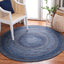 Alfombra redonda BRD851N estilo cabaña azul 3' reversible