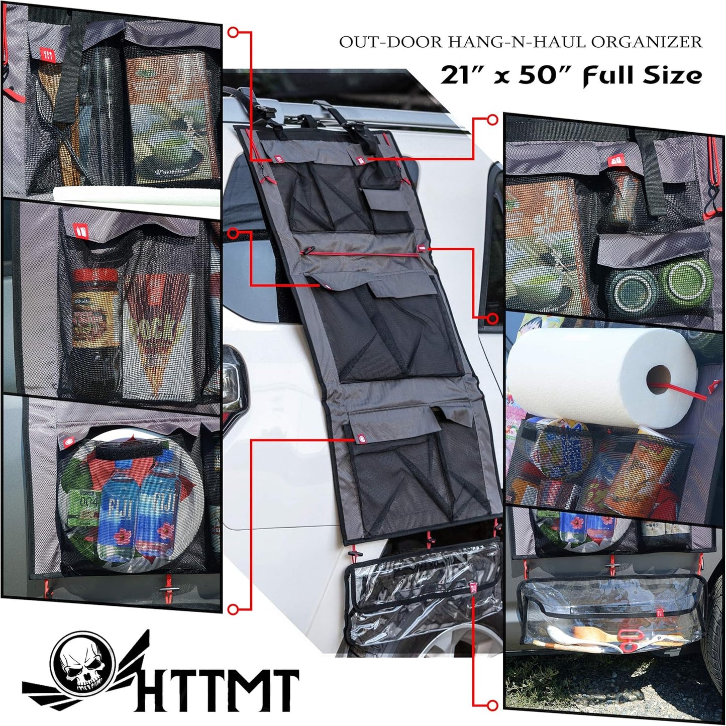 Organiz. bolsas colgar impermeable 21x50pulg