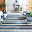 Alfombra exterior lavable 5.3ft2 azul marino y beige