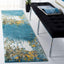 Alfombra pasillo 2'3"x6' azul y dorado diseño moderno
