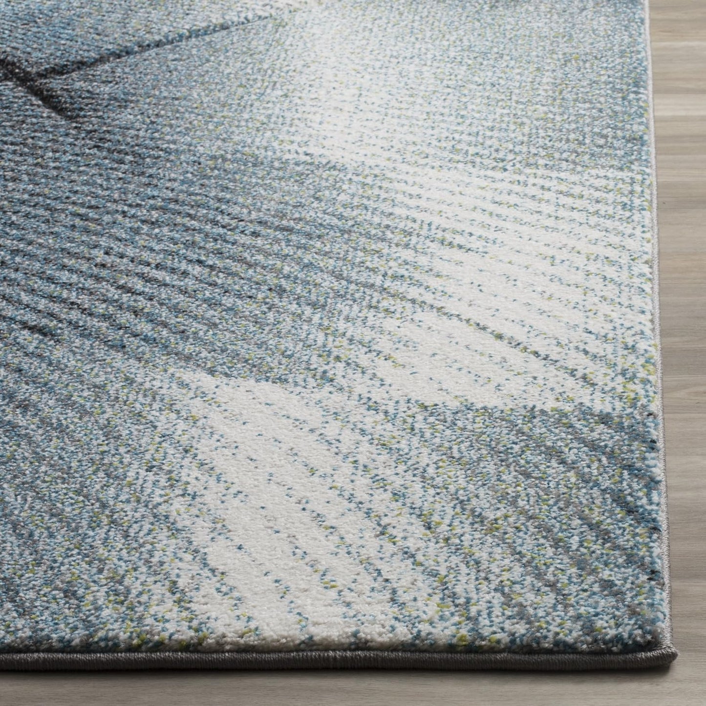 Alfombra área 6'7"x9' gris y verde moderna no pelusa