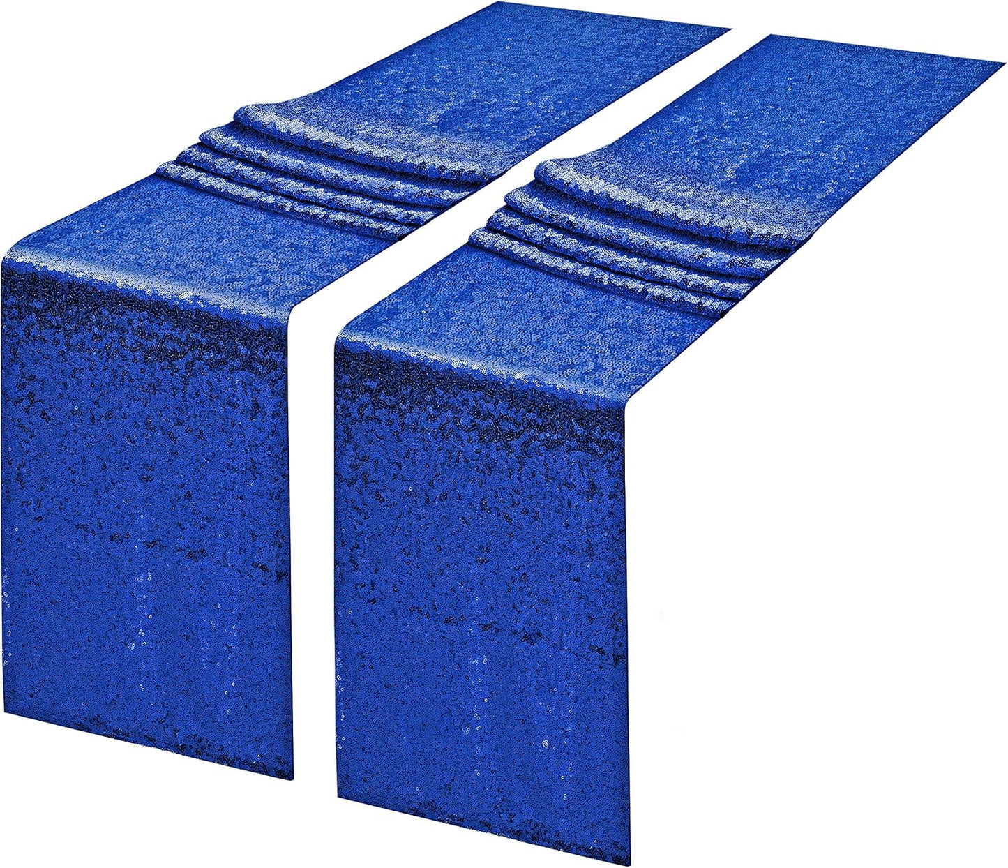 2 Pack Camino Mesa Lentejuelas Azul Real Brillante