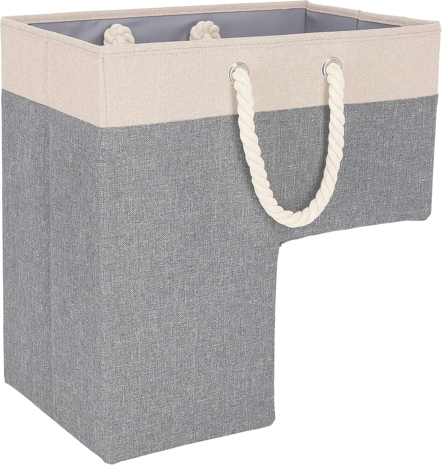 Cesta almacenamiento escalera lino 16x10x16" color crema