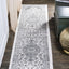 Alfombra moderna floral 2x10" gris/crema