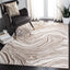 Alfombra área 5'3"x7'6" beige marrón diseño abstracto