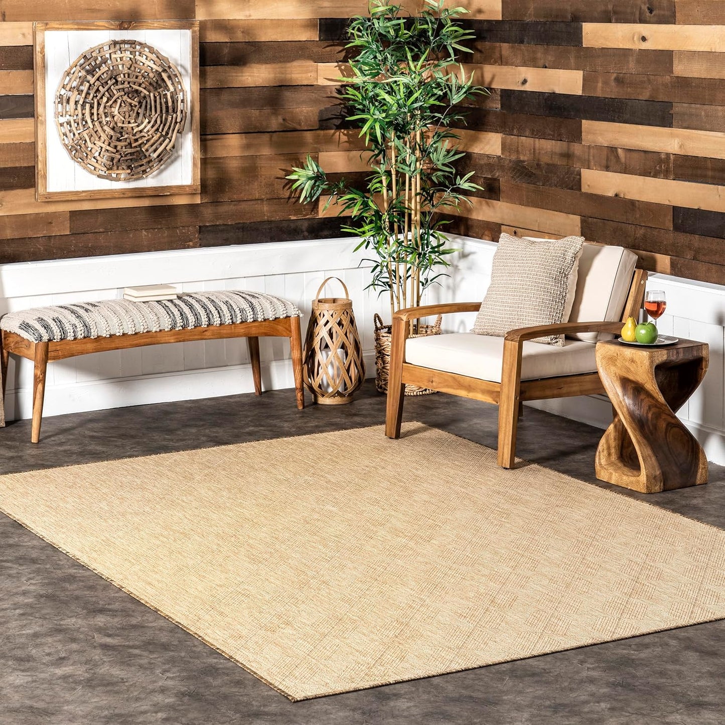 Alfombra exterior 3x5ft sólida resistente manchas