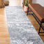 Alfombra gris abstracta estilo bohemio 2x7ft