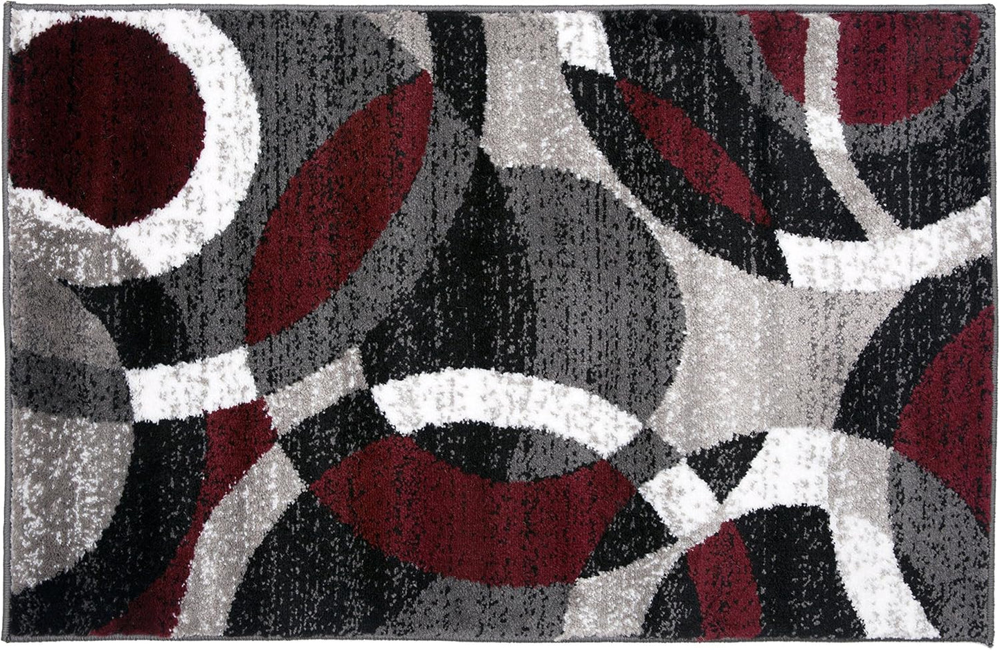 Alfombra contemporánea roja 2x3ft para sala dormitorio oficina