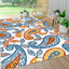 Alfombra cachemira 4x6ft naranja/azul