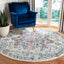Tapete redondo Madison bohemio elegante 8ft crema/azul