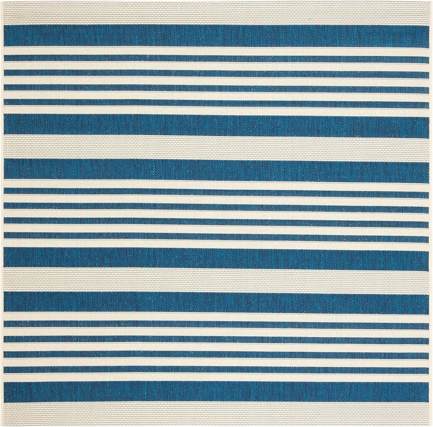 Alfombra exterior lavable 5.3ft2 azul marino y beige