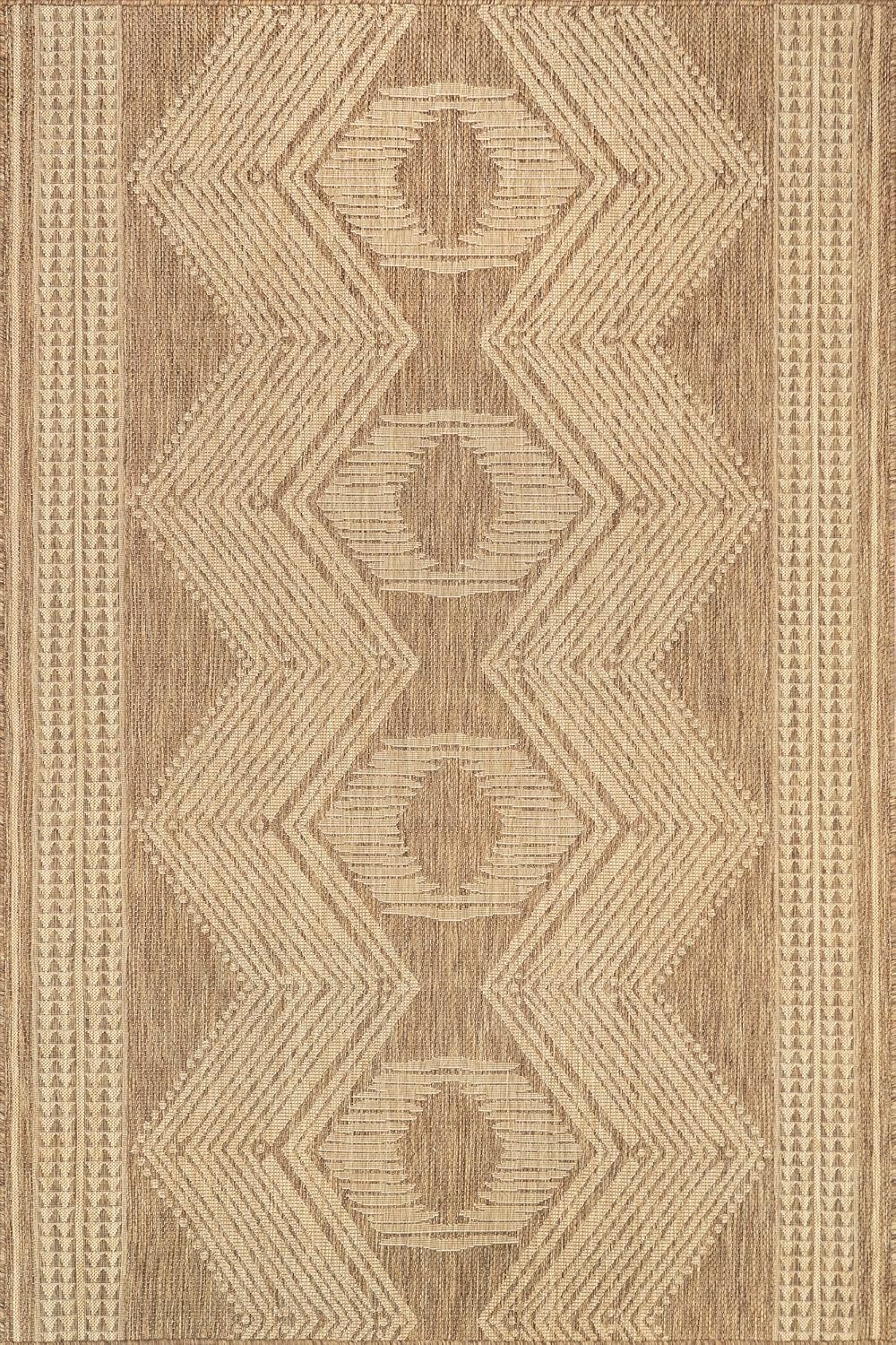 Alfombra geométrica tribal 2x3ft resistente manchas
