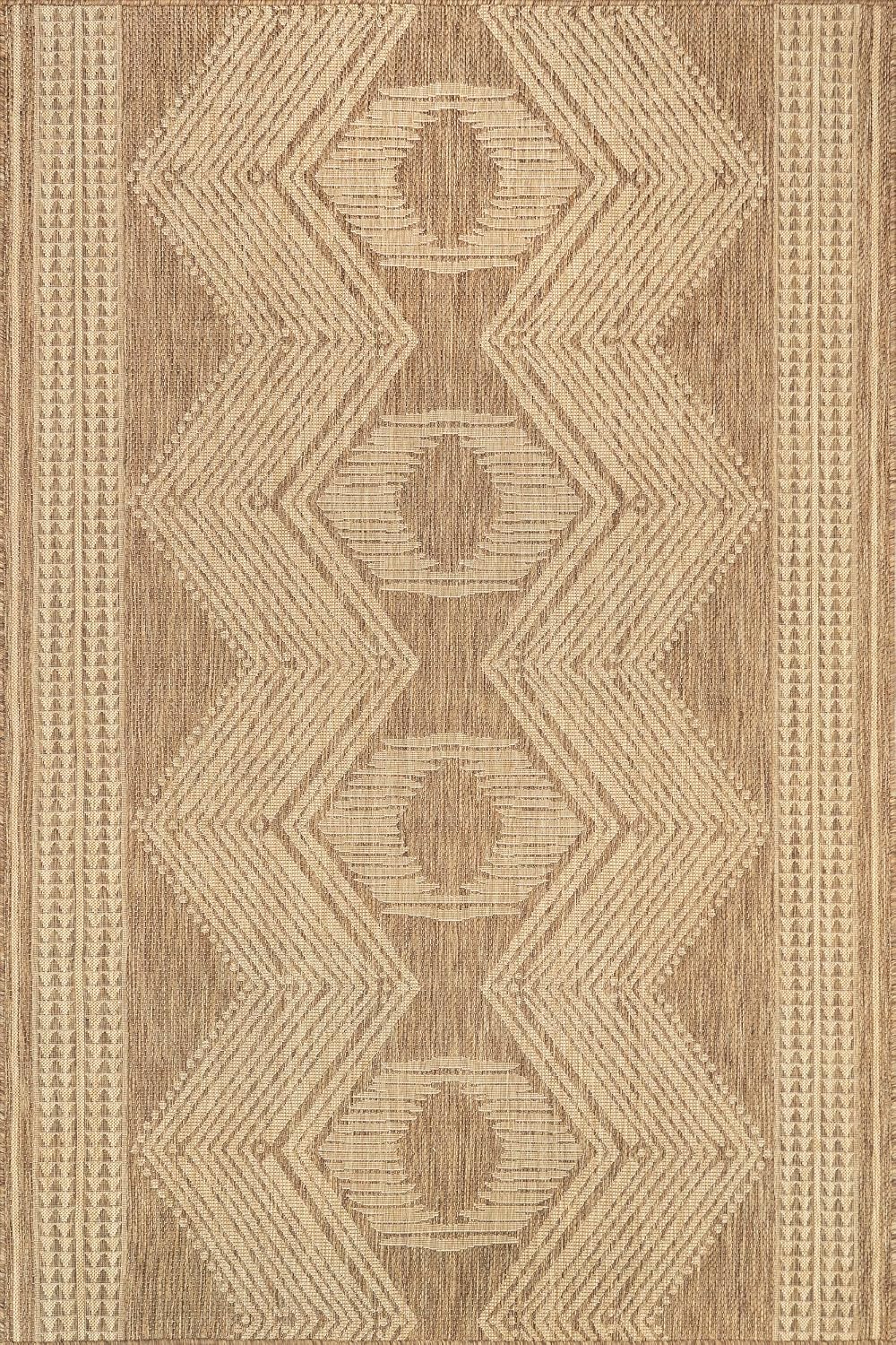 Alfombra geométrica tribal 3'6x5' resistente manchas