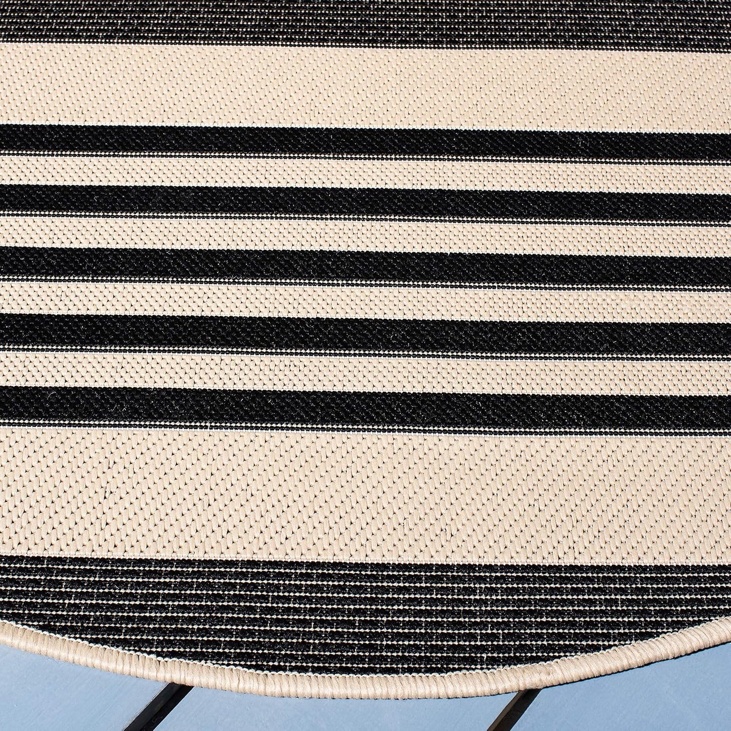 Alfombra decorativa redonda 2.7ft negro hueso
