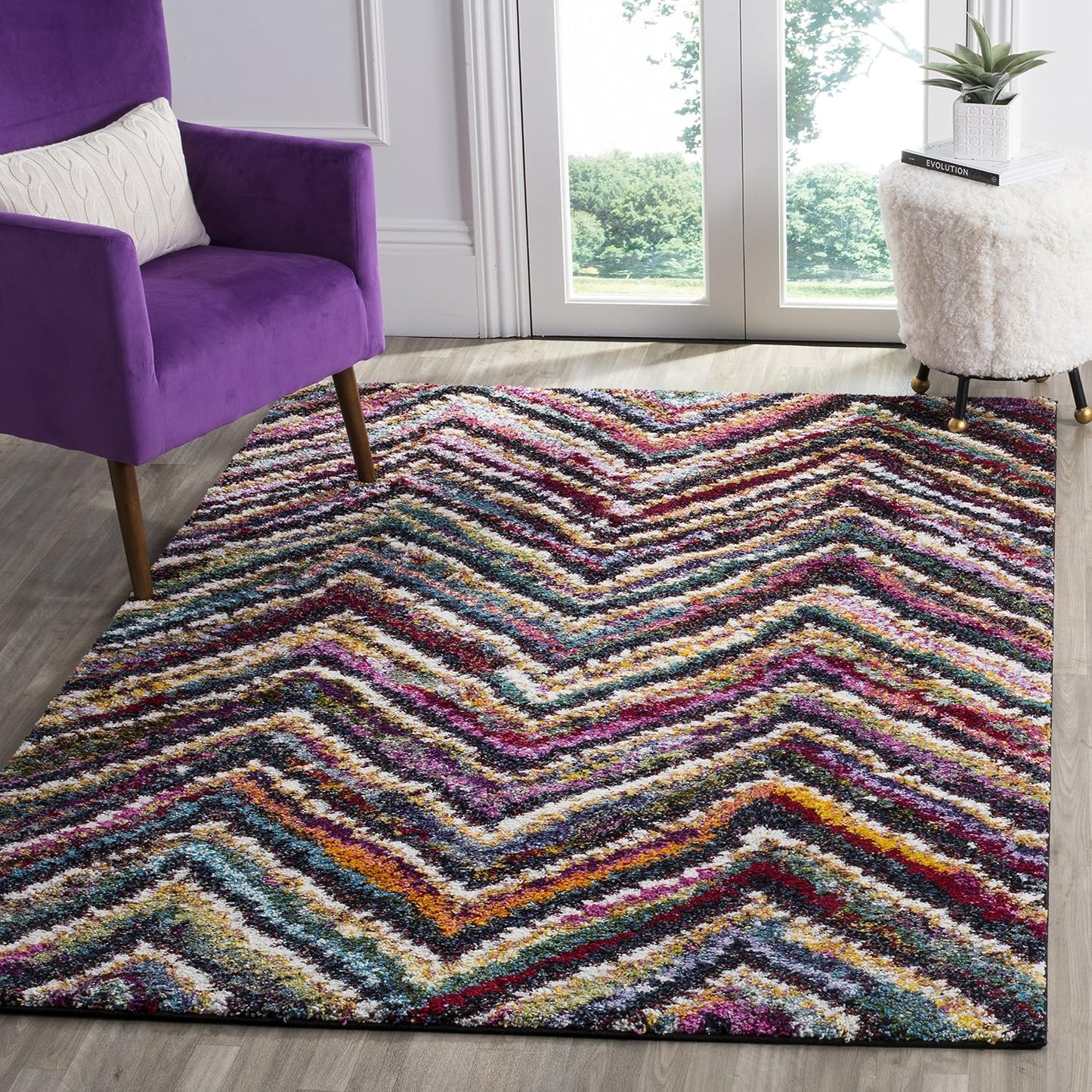 Alfombra decorativa 3x5ft multicolor diseño abstracto no