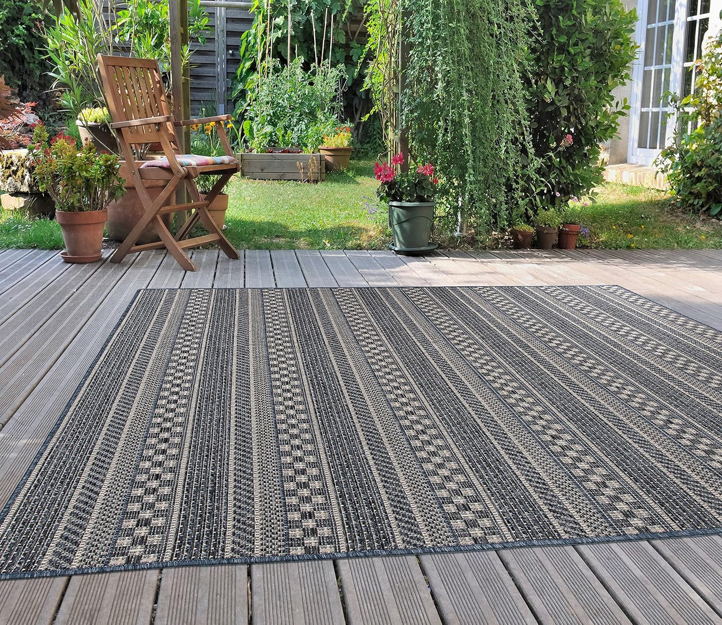 Alfombra patio balcón 5x7ft color azul